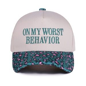FUN ON MY WORST BEHAVIOR TWO TONE CANVAS COTTON CAP